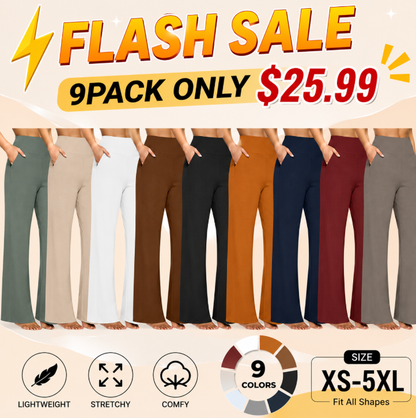 💘Women’s High-Waist Wide Leg Pants – Business Casual Yoga Dress Pants with Pockets