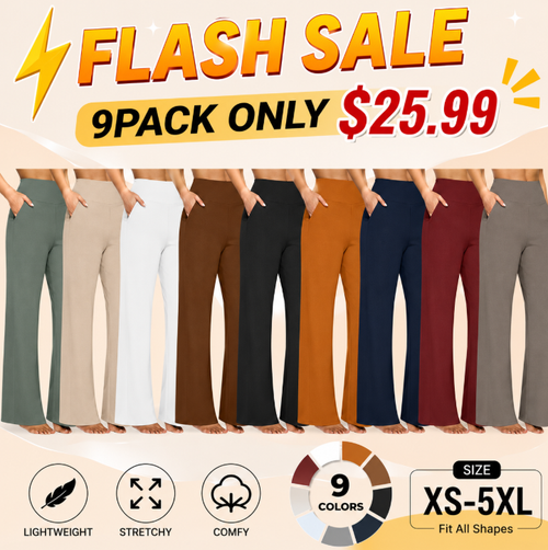 💘Women’s High-Waist Wide Leg Pants – Business Casual Yoga Dress Pants with Pockets