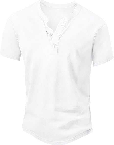 Men’s Vintage Acid-Wash Henley T-Shirt