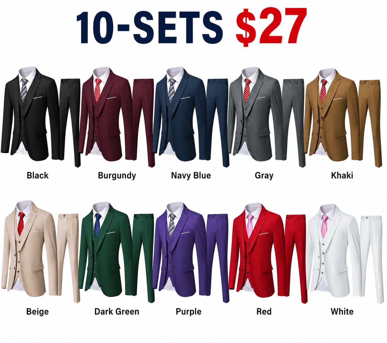 Men's Formal  with Vest & Tie