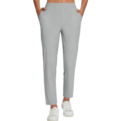 Women’s Fitted High-Waisted Zip-Pocket Trousers👖Lightweight, Breathable, Soft 26"/27" Ankle Pants with Zipper Pockets